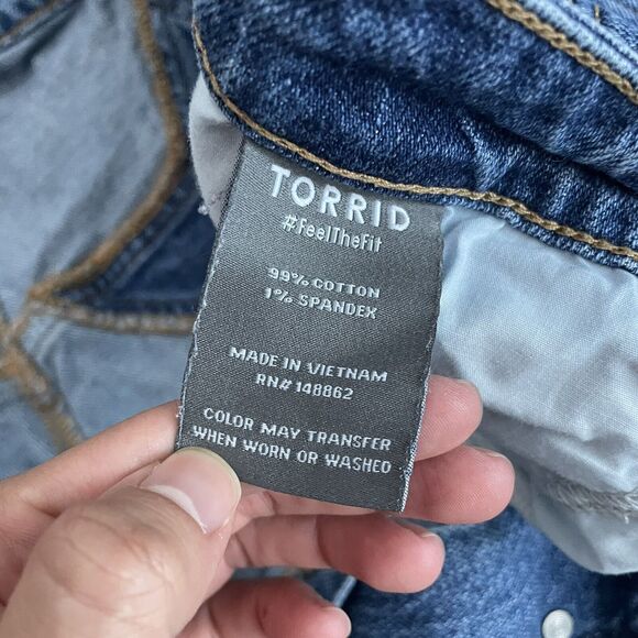 Torrid Plus Size 24 High Waisted 3” Inseam Jean Denim Shorts Star Pockets - Picture 3 of 5